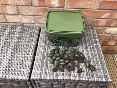 Bait bucket with mixed carp - bait,